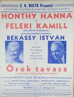Honthy Hanna és Feleki Kamill plakát 1965 június 19 USA Los Angeles