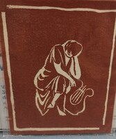 Ex libris "Hölgy lírával" temoera-papír
