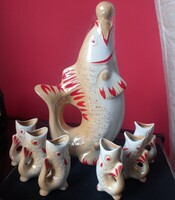 Szovjet Orosz hal formájú porcelán készlet