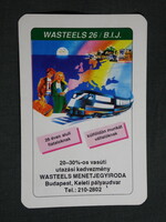 Kártyanaptár,MÁV vasút,Keleti pályaudvar,Wasteels menetjegy iroda,Budapest,1998   (9)