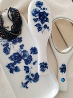 Porcelán,fürdőszobai szett - kobaltkék eleganciával / 3 db - os