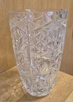 Ólom kristály váza,gazdag csiszolással,hibátlan 25 cm magas