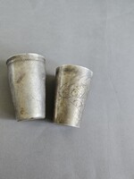 Szovjet USSR Régi 2 db Fém Pohár