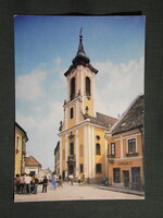 Képeslap,Szentendre,Marx tér,Róm. kat. templom,utca,könyvesbolt látkép,részlet, 1986-