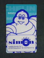 Kártyanaptár,műanyag,Németország,Simon MICHELIN autószerviz,reklám figura,1997   (9)