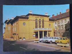 Régi képeslap Sopron Petőfi Szinház - utcakép Trabant Wartburg Polski Fiat