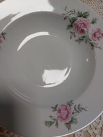Alföldi porcelán, rózsa mintás mély tányér