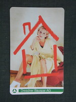 Kártyanaptár,Németország,Dresdner Bauspar biztosító,női modell,1997   (9)