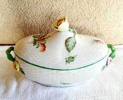 Herendi rose-handled bonbonier
