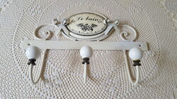 Shabby Chic,kovácsoltvas fürdőszobai akasztó,fogas