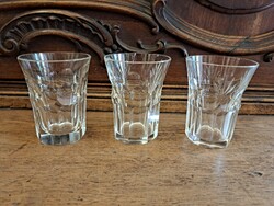 2+1 pcs Antique Turn-of-the-Century Cut Glass Glasses