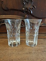 2 pcs Perfect Antique Turn-of-the-Century Cut Glass Water Glasses
