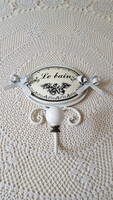 Shabby Chic,kovácsoltvas fürdőszobai akasztó,fogas