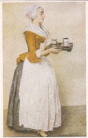 MV:02 Jean-Étienne Liotard  "A szép csokoládés lány" című, 1744 festménye, képeslap "postatiszta"