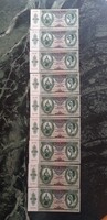 9 db sorszámkövető, UNC Tíz Pengő 1936