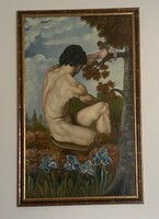 Ülő férfi akt