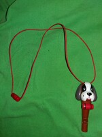 Retro trafikáru bazáráru nyakba akasztható bernáthegyi kutyás figurás jelző síp a képek szerint