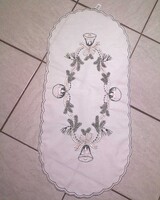 Zöld harangos karácsonyi terítő 84x38 cm (ovális)