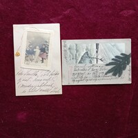 Érdekes üdvözlő Karácsonyi, új évi lap (Gr. Teleki Sándornénak és Gr. Teleki Sándornak!) Leírás