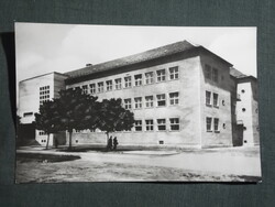 Képeslap,Szolnok,iskola látkép,részlet, 1959-