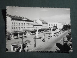 Képeslap,Szolnok,Kossuth Lajos tér látkép,részlet, 1959-