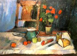TAVASZI ÁRESÉS ! GARANTÁLTAN EREDETI VÁSÁRHELYI KOVÁCS TIBOR / 1924-1997 / CSENDÉLET