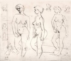 Borsos Miklós - 20 x 25 cm rézkarc 1956