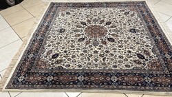 3972 Hindu Tabríz Kézi Gyapjú Perzsa Négyzet Szőnyeg 190X190CM Ingyen Futár