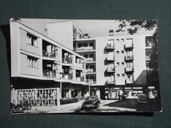 Képeslap,Szolnok,Árkádos ház látkép,részlet, 1966-
