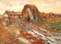 TAVASZI ÁRESÉS ! GARANTÁLTAN EREDETI KÁSSA GÁBOR  / 1893-1961/ KÉP :  TANYARÉSZLET 1936