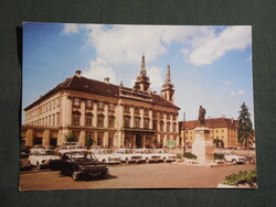 Képeslap,Szombathely,Püspöki palota,Lada,Skoda,Trabant,Volga autó látkép,részlet, 1979-