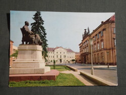 Képeslap,Szombathely,Püspöki palota,tanácsháza,Szily János szobor látkép,részlet, 1969-