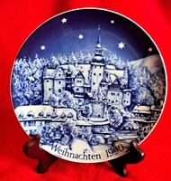 Váras porcelán tányér, karácsonyi tányér 1 (M5546)