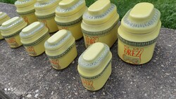 Faianta Segesvár régi múlt század közepi kerámia edény készlet jelzett fűszeres 10 darabos