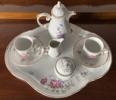 Hollóháza porcelán 2 szem. teás/kávés készlet. Hajnalka minta 10 darabos