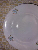 Zsolnay kék virágos porcelán süteményes tányér
