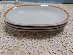 Alföldi menzás sárga csíkos porcelán virslis tál, tányér
