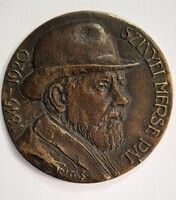 Kutas László jelzéssel  Szinyei Merse Pál 1845 - 1920  bronz plakett  Szinyei Gimnázium 100 éves