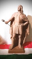 Kisfaludi Strobl Zsigmond (1884-1975) Rákóczi Ferenc terrakotta szobor! Kb 51cm magas! Jelzett!