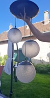 L. Szabó Erzsébet retro iparművészeti mennyezeti lámpa, 3 búrás, csillár