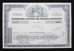 USA részvény - International Telephone and Telegraph (ITT) Corporation részvény 1973 - távközlés