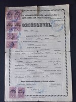 Segédlevél Budapesti Villamfelszerelők, Műszerészek és Látszerészek Ipartestülete 300000 pengős 1939
