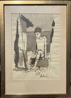 Szilvásy Nándor (1927-2011): Fiatal fiú, lavírozott tus