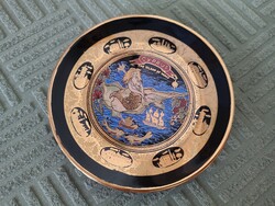 Cyprus 24K aranyozott vintage kézműves falitányér Mosis