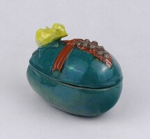 1U929 Art deco kerámia tojás alakú csibés bonbonier