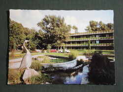 Képeslap,Siófok,Vénusz szálló,motel,park,szökőkút látkép,részlet, 1973-
