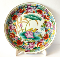 GYÖNYÖRŰ VINTAGE KÉZZEL FESTETT KÍNAI DÍSZTÁNYÉR