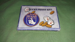 Régi magyar csomagolt bontatlan römi - franciakártya 2 pakli dobozával LUCKY PENNY képek szerint