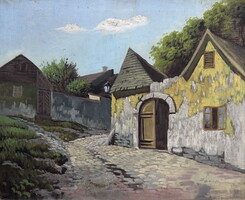 Szentmiklóssy: Tabán, nagyméretű olajfestmény