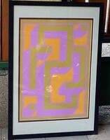 Bak Imre geometrikus Színfázis II.Szitanyomat.